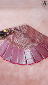 Brown and Pink Kanchipuram Silk Saree